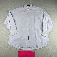 Tommy Hilfiger Embroidered Crest Shirt 16.5 Casual Button Up Long Sleeve Mens