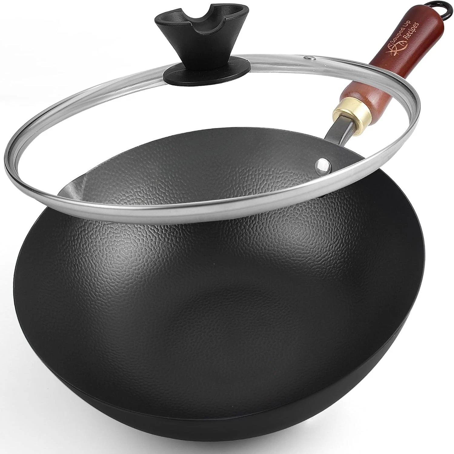 10 Inch Carbon Steel Wok For Electric Induction & Gas Stoves Lid & User Guide