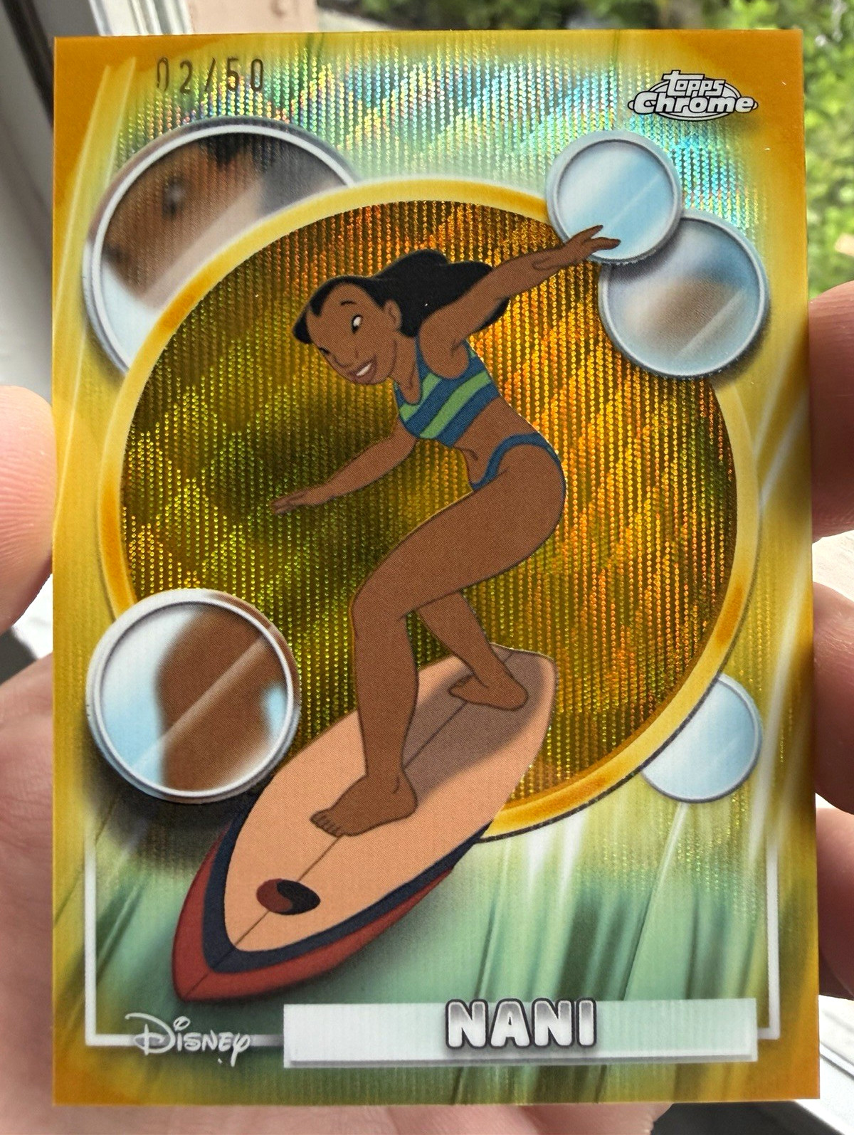 Topps 2026 Topps Chrome Disney Lilo & Stitch Nani #151 Serial Numbered 02/50