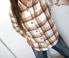 EDDIE BAUER Size S Small Womens Long Sleeve Top Fleece Button Down Shirt