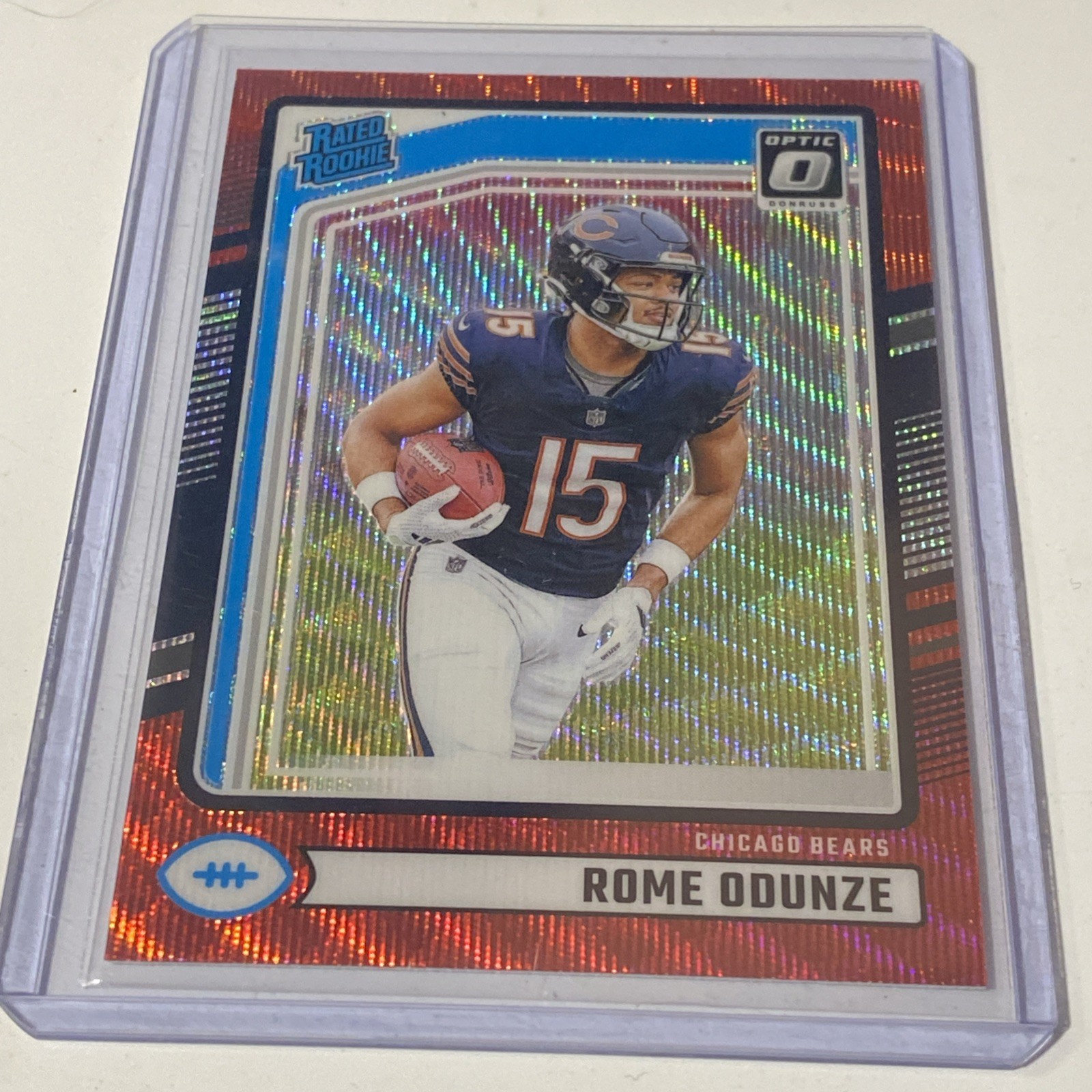 2024 Panini Donruss - Rated Rookie Rome Odunze #309 Optic Preview Red Wave Prizm