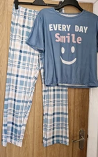 New blue tartan pjs size 12/14
