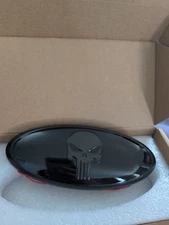 Illuminated Skull LED Light 7 Inch Front Grill Tailgate Black Emblem for 04-10 