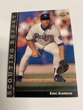1993 Upper Deck Scouting Report Eric Karros Los Angeles Dodgers 