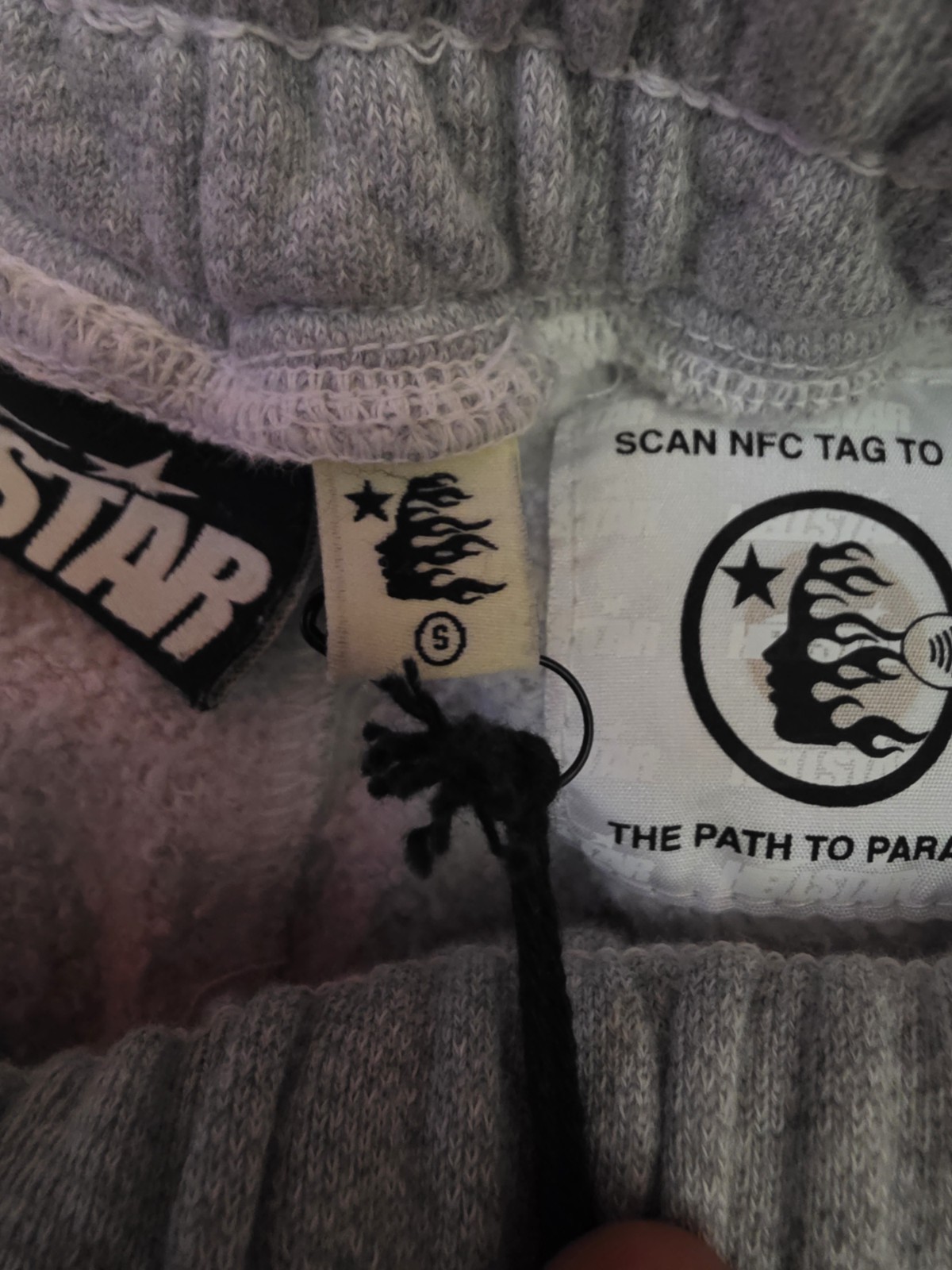 Hellstar Tribal Flame Graphic Sweatpants Gray S Cotton Drawstring MPN HSS126 4
