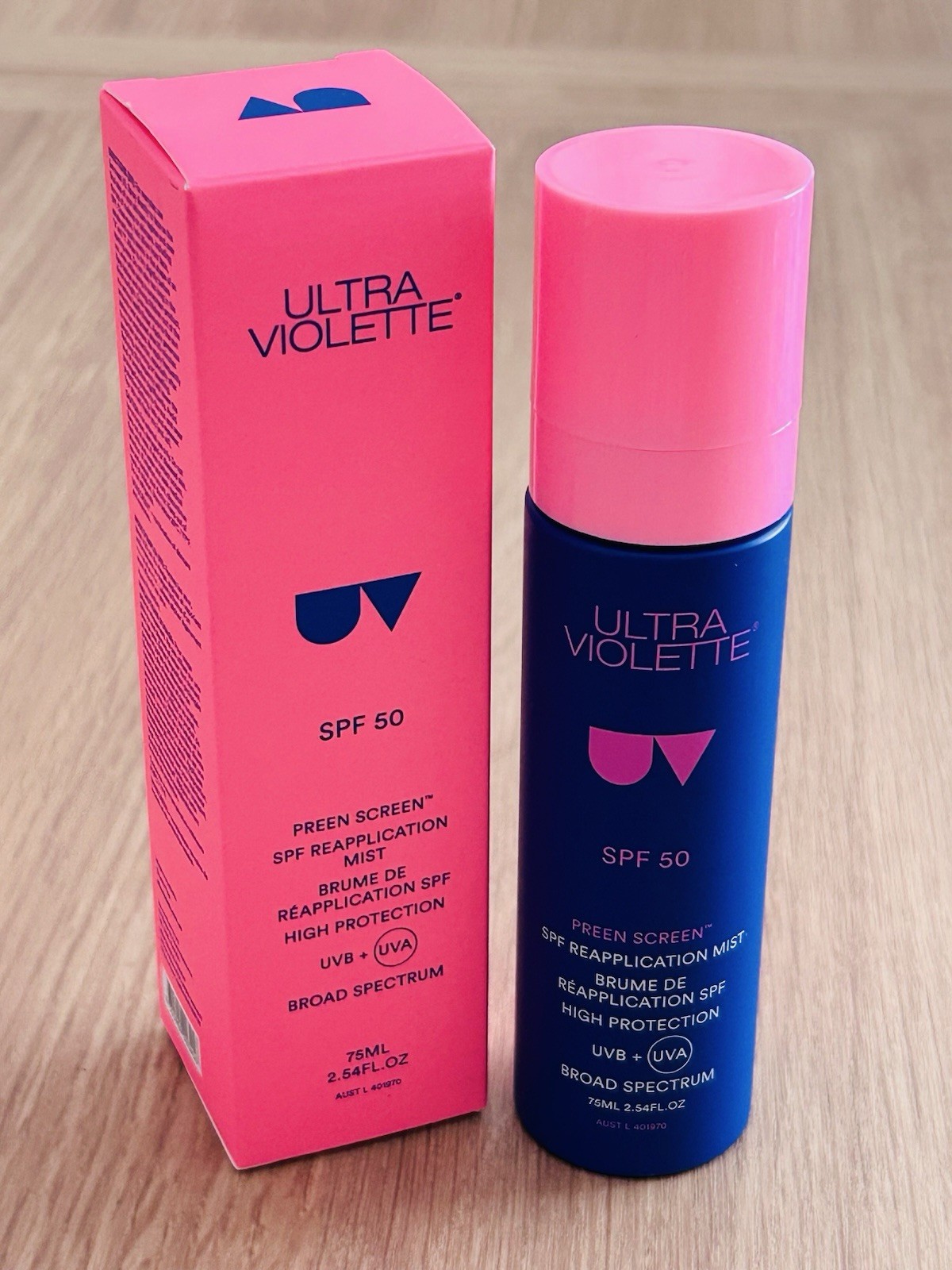 Ultra Violette SPF 50 Preen Screen Reapplication Mist 75ml Full Size Exp. 03/27