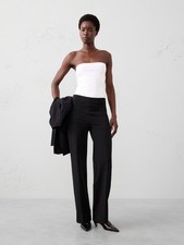 Banana Republic Ultra High Rise Ponte Straight Pants Large Black NWT 100 Comfy