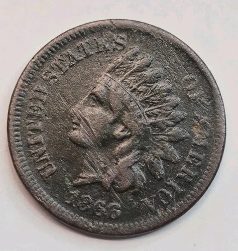 1866 Indian Head Cent XF Details