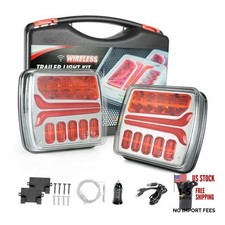 Wireless Trailer Lights Kit, Magnetic LED Tail Light for Trailer, IP67 silver
