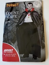 Spirit Halloween Adult Count Vampire Cape Costume One Size Fits Most. EUC