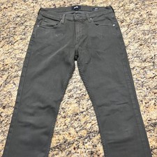 Paige Men Federal Slim Straight Leg Jeans Dark Olive Green Size 31 Made in USA