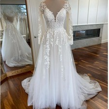 Fashion Wedding Dresses New Vestido De Noiva Long Sleeves Chapel Train Gelinlik