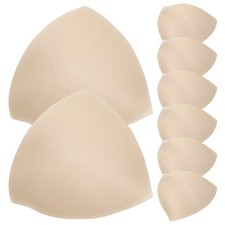 4 Pair Removable Cup Bra Pads Inserts Push Up Mesh Material Beige Color