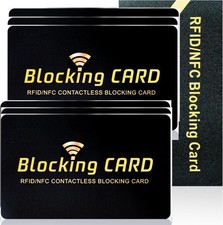 6 Pack RFID Blocking Cards for Credit Debit Card  Passport Protection Black
