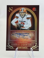 2025 Panini Silhouette Johnny Maziel Auto GOLD 69/99 Framed Signatures Browns SP