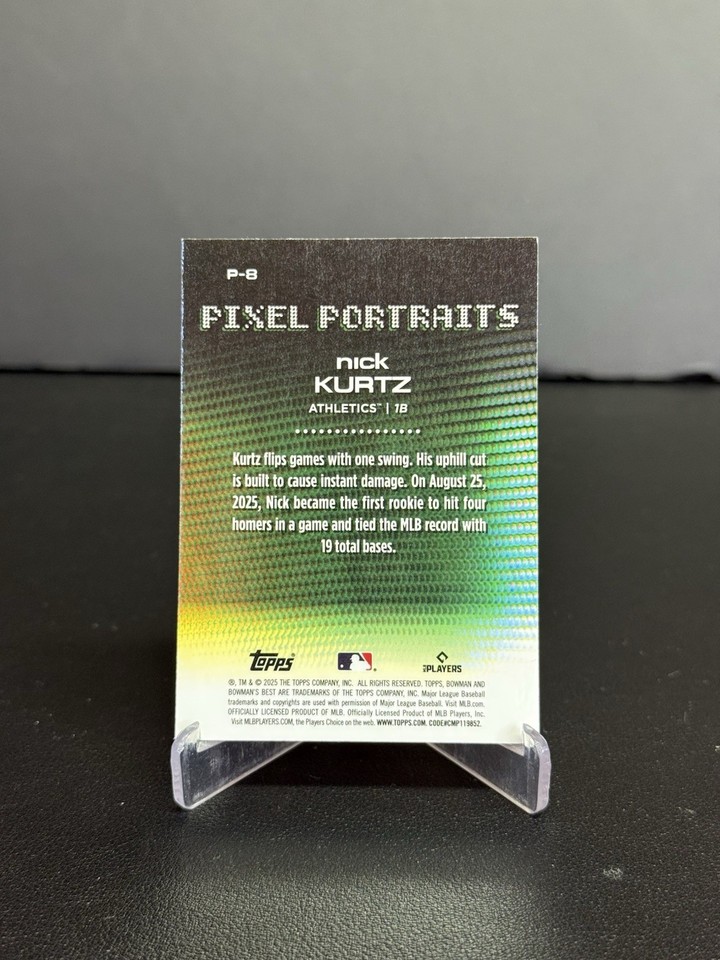 2025 Bowman’s Best Nick Kurtz RC Pixel Portraits Athletics | eBay Australia