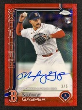 2025 Topps Chrome Logofractor #RA-MG Mickey Gasper Rookie Auto Red /5