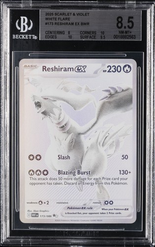 Reshiram ex graded BGS 8.5 for sale on eBay