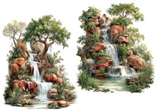 Scene Setter Waterfalls - 1x A4 Rice Paper Decoupage - Create Your Own Scene 5