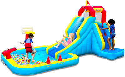 Inflatable Water Slide, Blow up Water Slide with Climbing Wall, Water Slide for