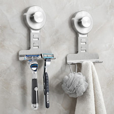 Suction Cup Razor Holder for Shower - 2 Pack Damage-Free Wall Hooks for Towel,