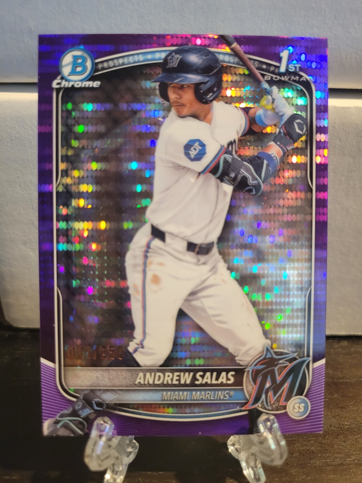 2025 Bowman Chrome Andrew Salas 1st Purple Pulsar Refractor /250