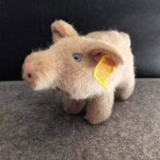 Vintage Steiff Piggy 1505/10 w West Germany Yellow Ear Tag 6" Plush Toy 1980s
