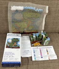 Dinosaur Latch Hook KIT 12" x12" NEW 426208 WW109136 Green WONDERART Gift - OPEN