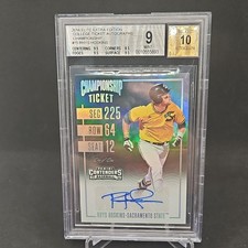 2016 Elite Extra Edition Rhys Hoskins College Ticket 1/1 RC Auto  BGS 9 Auto 10