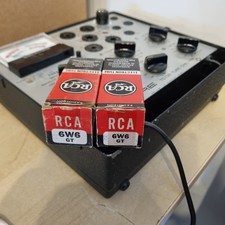 Matched Pair RCA 6W6GT Black Plate Valves Tubes Tested  100% Altec 1570b  184/5 