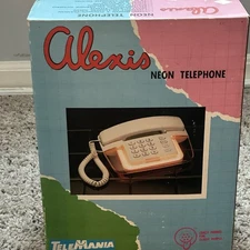 Pink Neon Alexis Telemania Phone | Vintage Landline | Light-Up | Tested