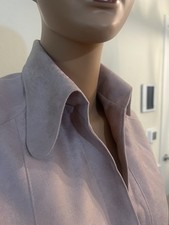 VTG 60s Cape Shirt  Medium Large Ultrasuede SALMON PINK  Twist Lock Closures