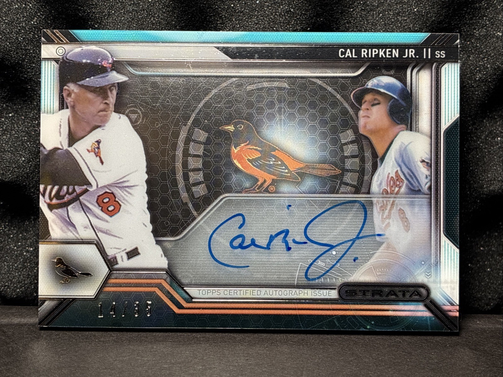2016 Topps Strata Cal Ripken Jr Auto Signature /35 Blue #SS-CR