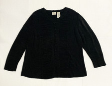 White Stag Womens Sweater Size 22W/24W Black Knit Shimmer Dressy Casual Soft Top