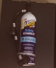 Blaster R-134a Ac Recharge Kit With Reusable Gauge Hose Stops Leaks 18 Oz