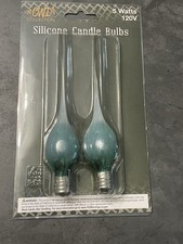 Green Silicone 5 watt double pack candle light bulbs candelabra base