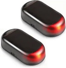 Solar-Powered Dummy Security Alarm with Flashing LED Light, 2-Pack Warning Anti-