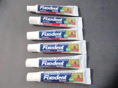 Fixodent 0.35oz Ultra Max Hold with Scope Travel/Pocket Size Tubes - Lot of 6