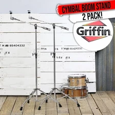 GRIFFIN Cymbal Boom Stand - 2 PACK Drum Hardware Arm Mount Adapter Percussion