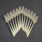 12 Towle SILVER FLUTES Sterling Silver Luncheon Forks 7.5" Set Vintage No Mono