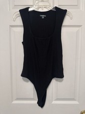 Wild Fable Target Scoop Neck Body Suit Black Medium Knit