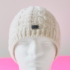 The North Face Cable Knit Beanie Cream Wool Blend NF00A9NB Winter Hat