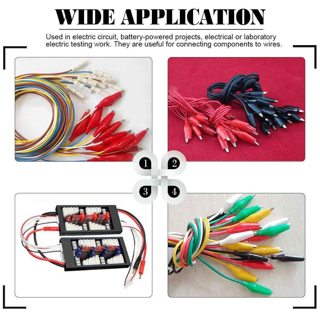 Glarks 100Pcs 1.1''/28mm Alligator Clips Crocodile Electrical Test Clamps Jum...