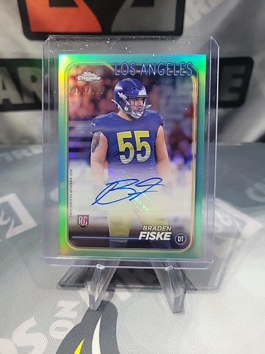 2024 Topps Chrome Braden Fiske Auto/199 Teal Los Angeles Rams - Imagen 1 de 2