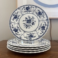 5 AVAILABLE Vtg Johnson Bros &ldquo;Indies&rdquo; Floral Blue & White Dinner Plates, 9 5/8&rdquo;