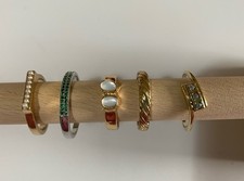 5 rings job lot bundle mixed vintage and modern costume jewellery good condition