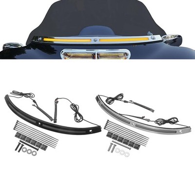 Batwing Windshield Trim LED DRL Signal For Harley Street Electra Glide 14-2024