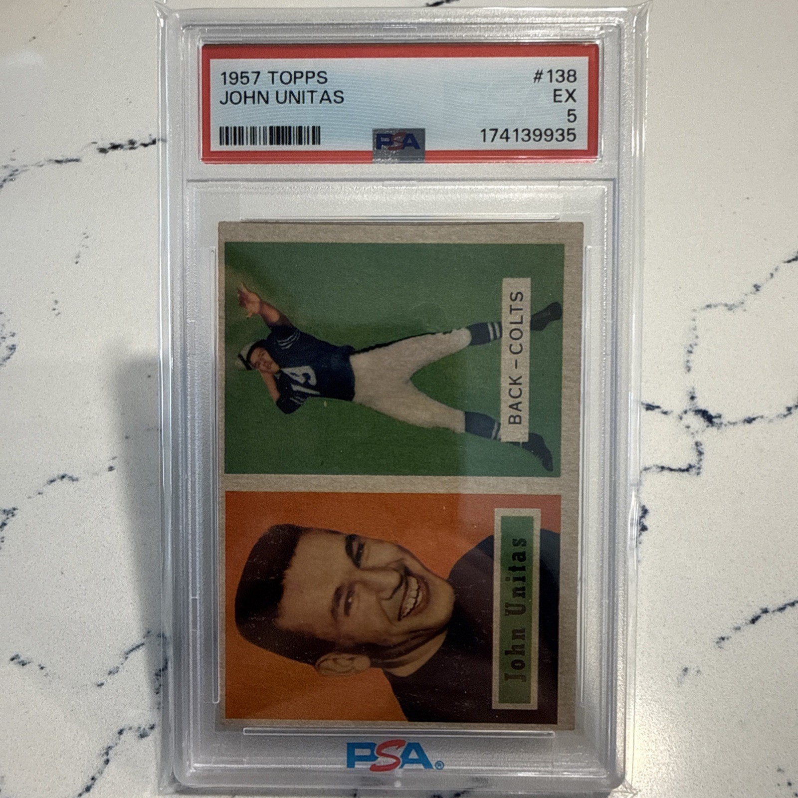 1957 Topps Football #138 John Johnny Unitas - PSA 5 EX view 1