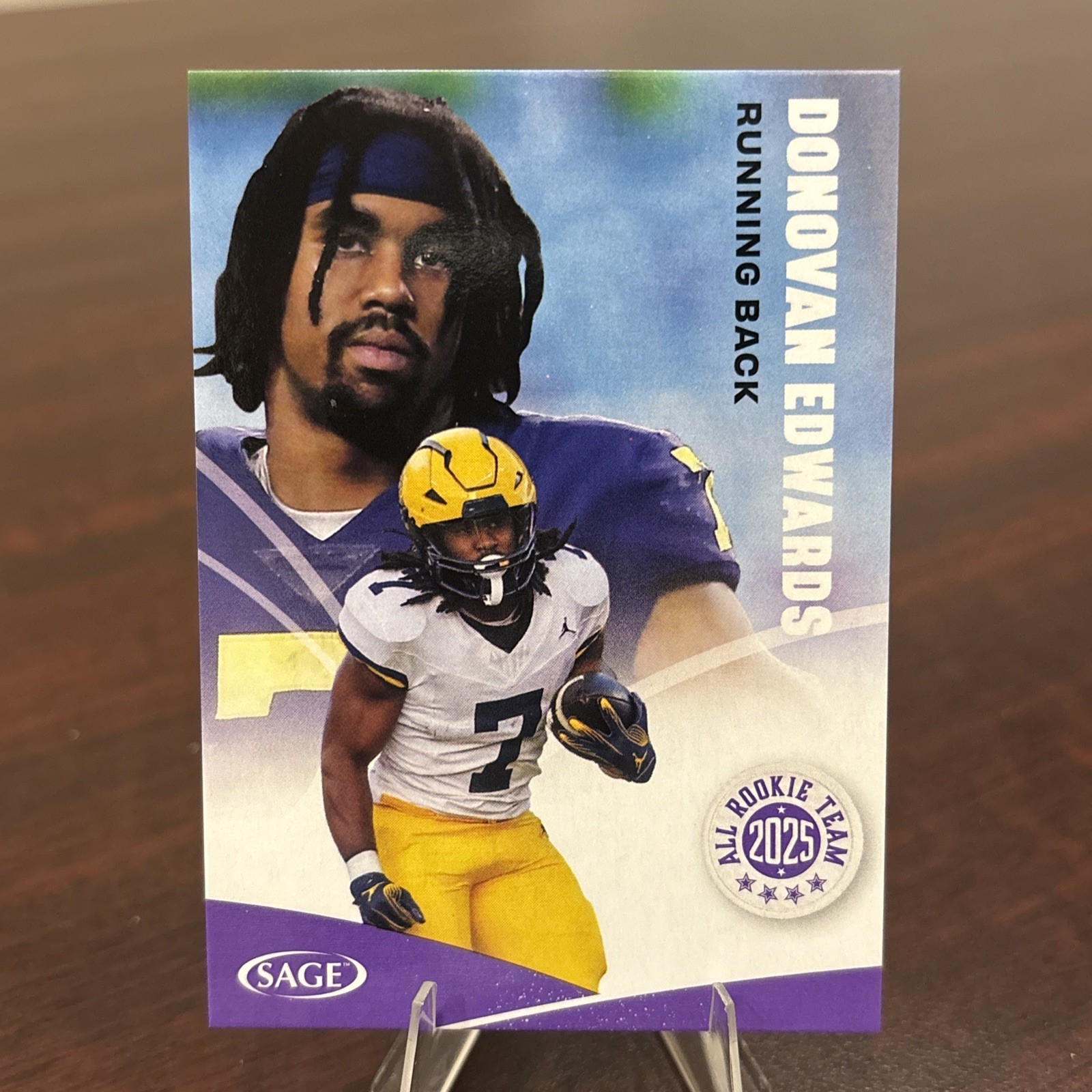 2025 Sage High Series Rookie Card #155 Donovan Edwards All Rookie Team Purple RC