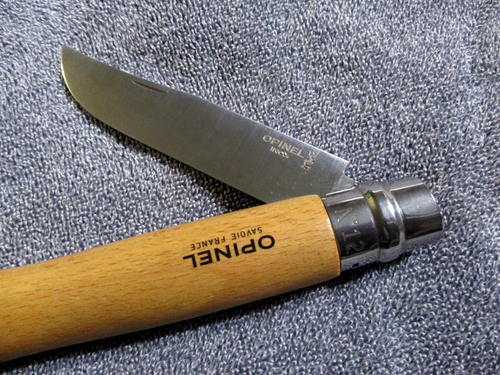 Opinel Inox No. 12 Large Wood Handle Ring Lock Folding Knife - Picture 10 of 10